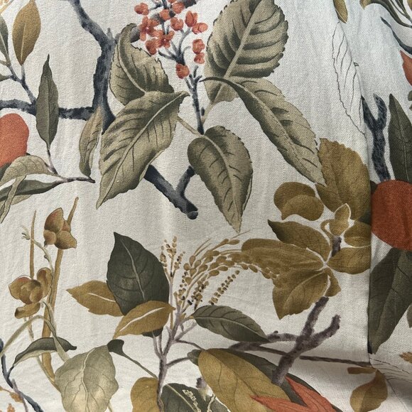 Vintage 100% Silk Novelty Print Floral Foliage Shirt Mini Midi Dress Long Sleeve - Picture 6 of 7